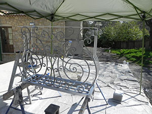 painted metalwork ready for installation