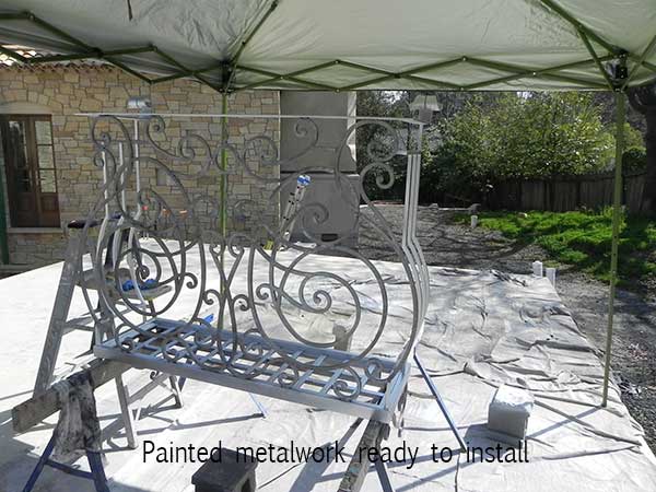 painted metalwork close-up