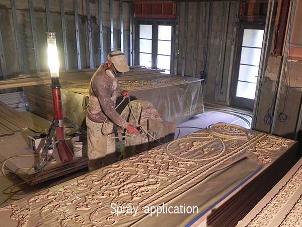 spray application close-up